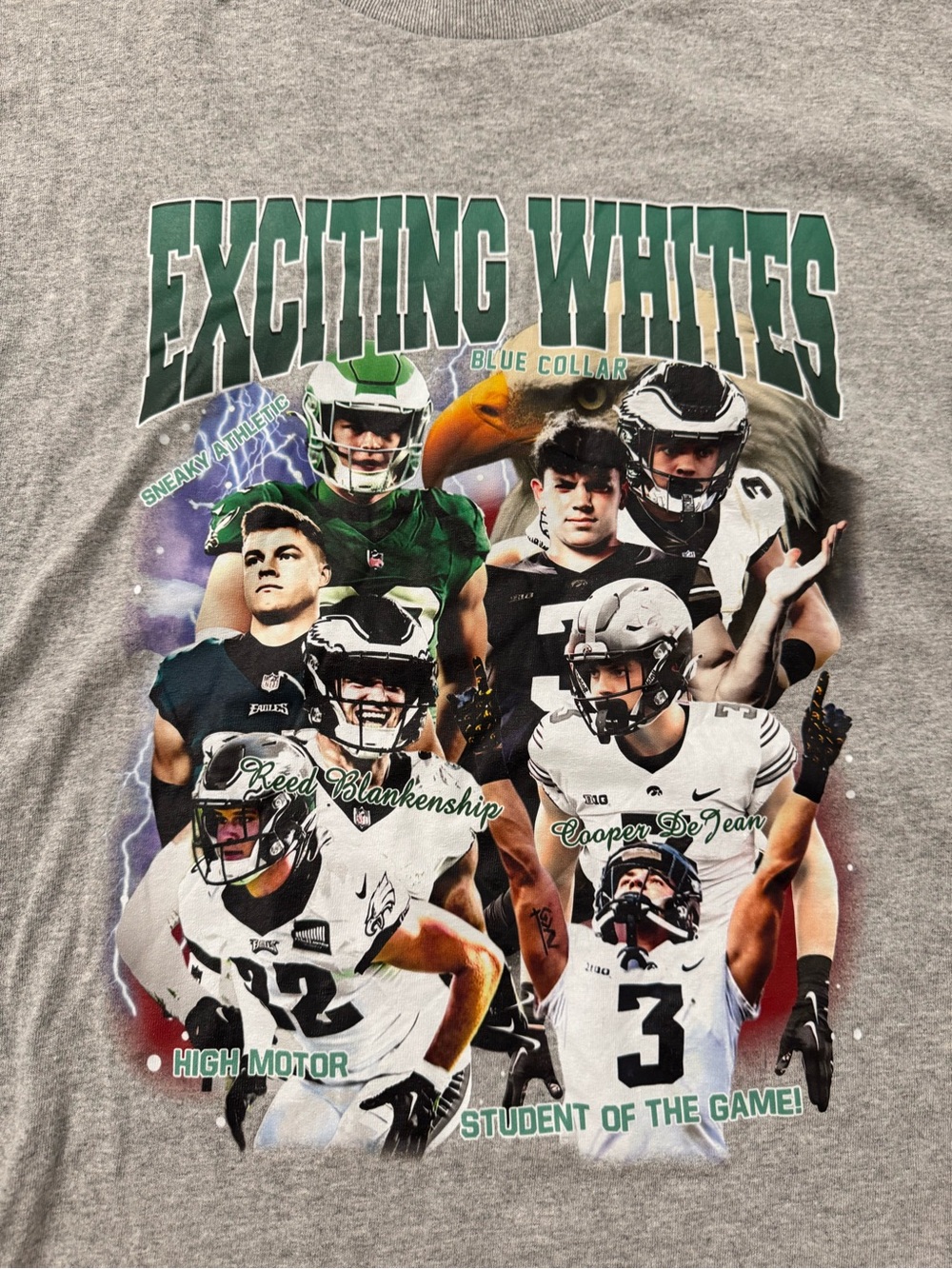 Graphic Philadelphia Eagles Football Team Tee in Heather Gray